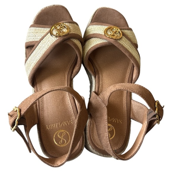 Sam & Libby Brown and Cream Espadrille Wedges - Picture 7 of 10